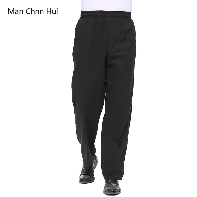Restaurant Men's Chef Pants Catering Striped Kitchen Pants Hotel Women Waitress Summer Elastic Waist Bottoms Zebra