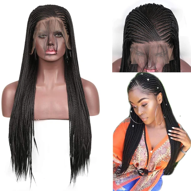 AIMEYA 13X6 Large Lace Wigs for Women Braided Box Braids Wig Deep Part Synthetic  Lace Front