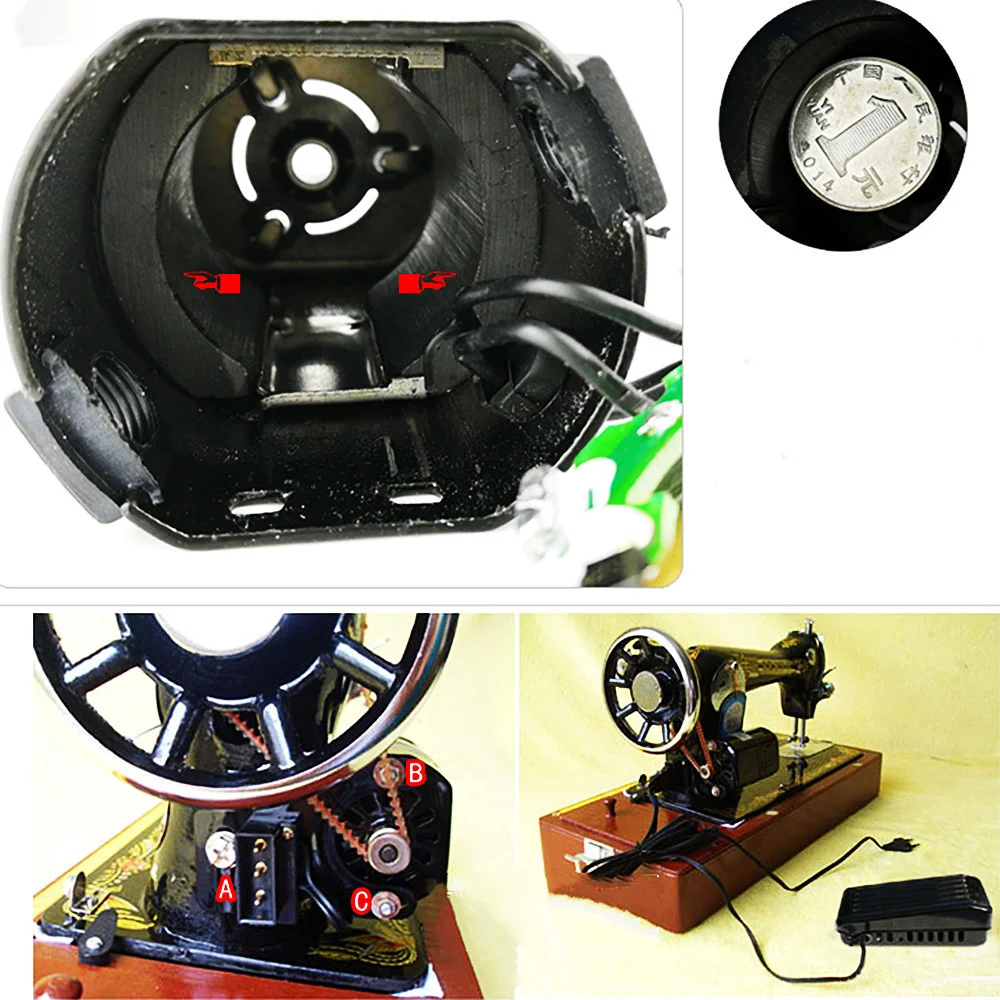 Pedal pedal old-fashioned household sewing machine motor accessories  180W250 edge locking Machine 220V motor copper wire - AliExpress