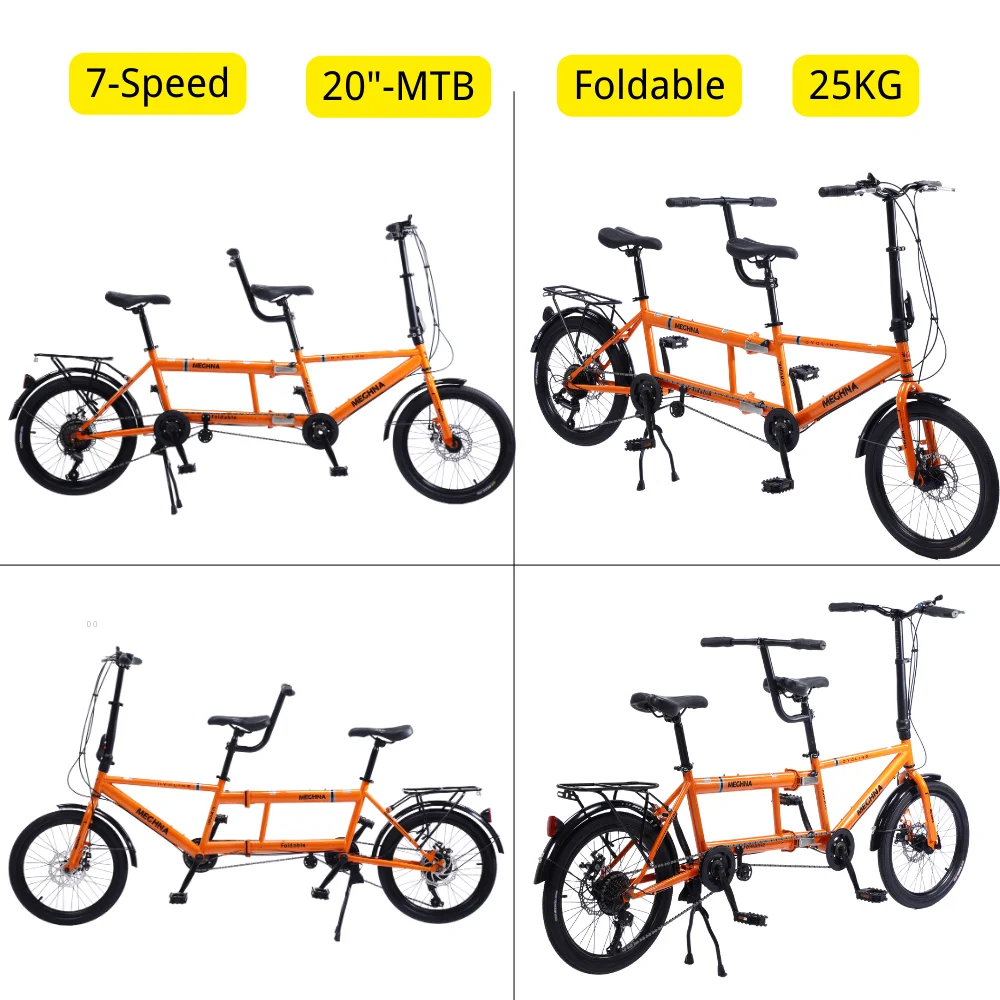 Bicicleta tándem para madre e hijo, bicicleta tándem para dos