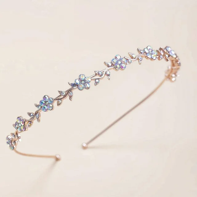 Diadema de diamantes de imitación de flores para mujer, tocado para el cabello - Imagen 3