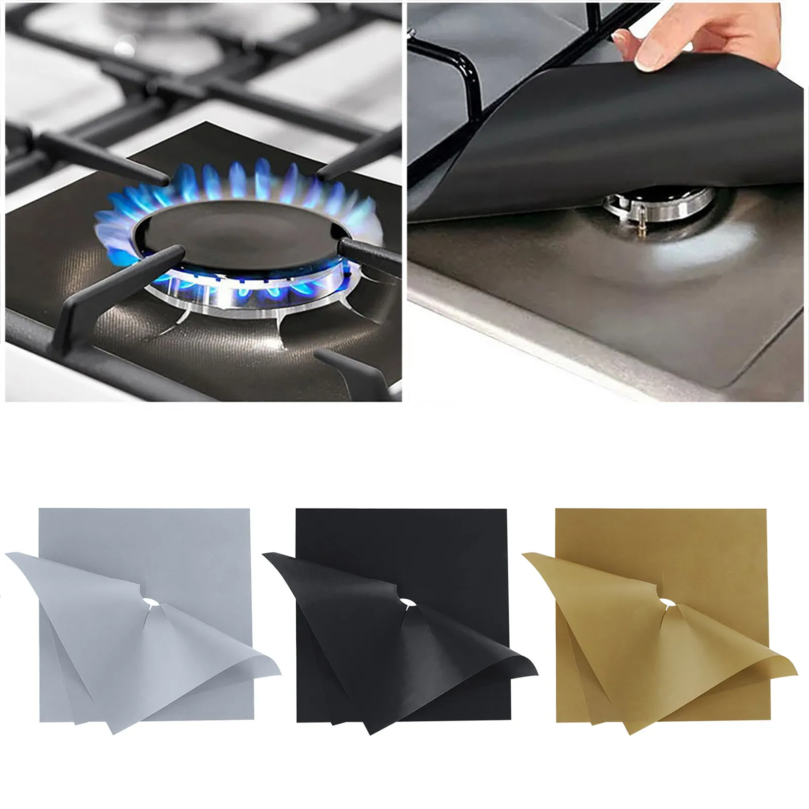 Stove Burner Cover Double thick Reusable Non stick Heat resistant Gas