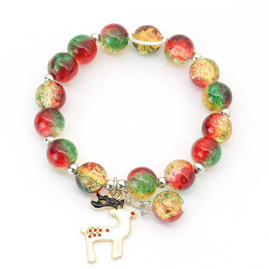 Glass Beads Christmas Bracelet for Women