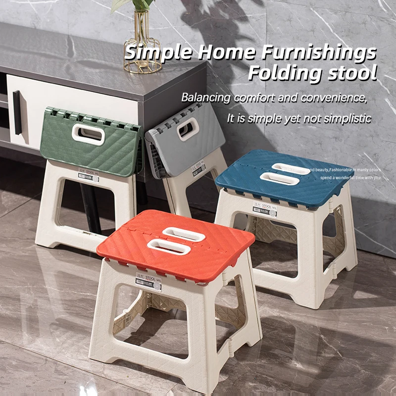 MUMUCC Plastic thickened folding stool, indoor chair for