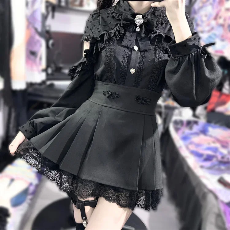 ※kigi【新品未使用】main story2024ssスウェット4Y Jirai Kei Kawaii Cutecore Lace Skirts Ropa De Mujer Mine
