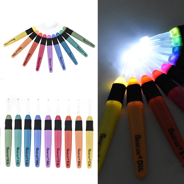 Crochet Lumineux USB 9 En 1, Aiguilles à Tricoter, Ensemble D'outils De