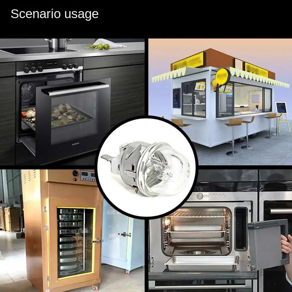 Lampada Da Forno E14 500°C - Portalampada Alta Temperatura Con Bulbo 25W