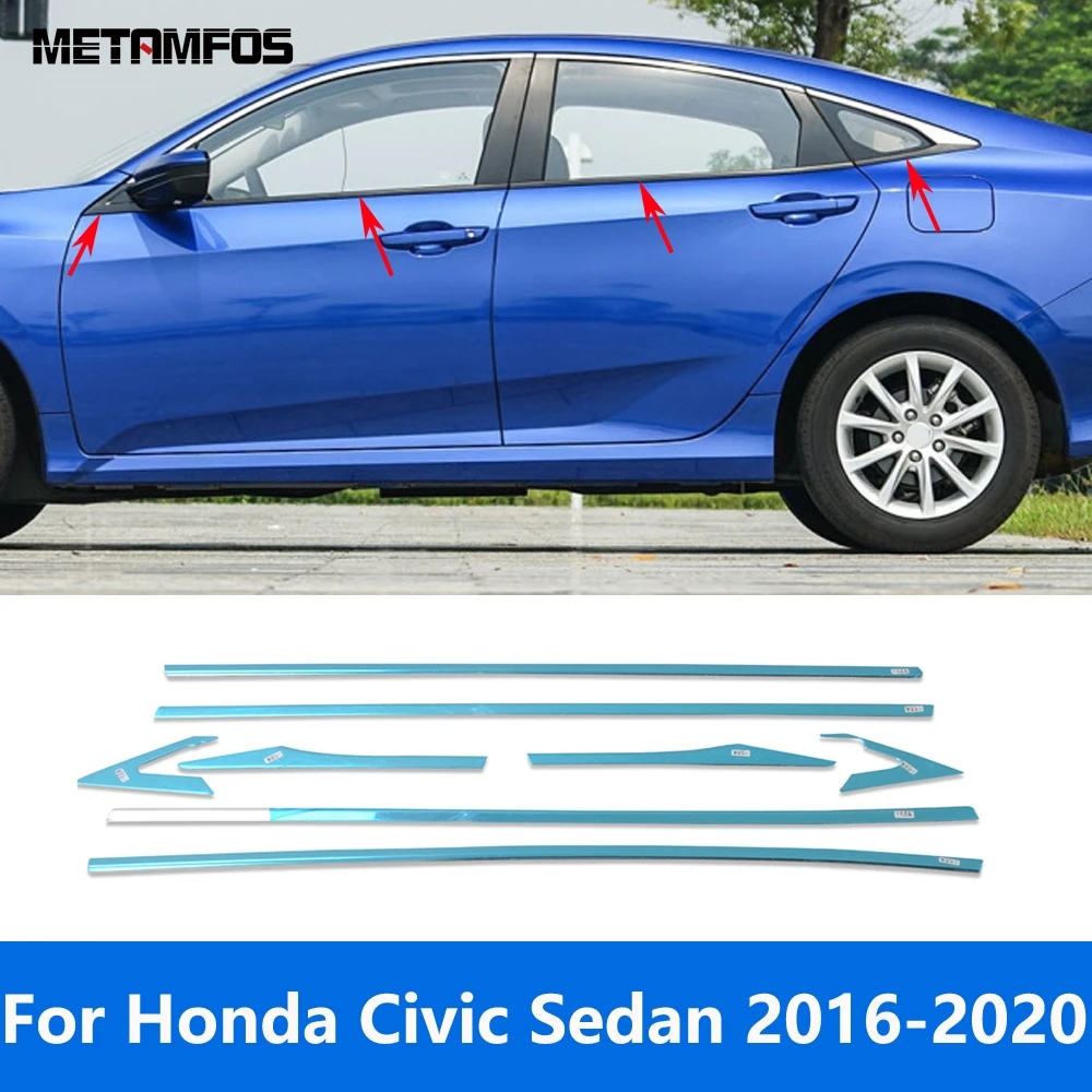 

Нижний оконный порог из нержавеющей стали для Honda Civic Sedan 2016 2017 2018 2019 2020