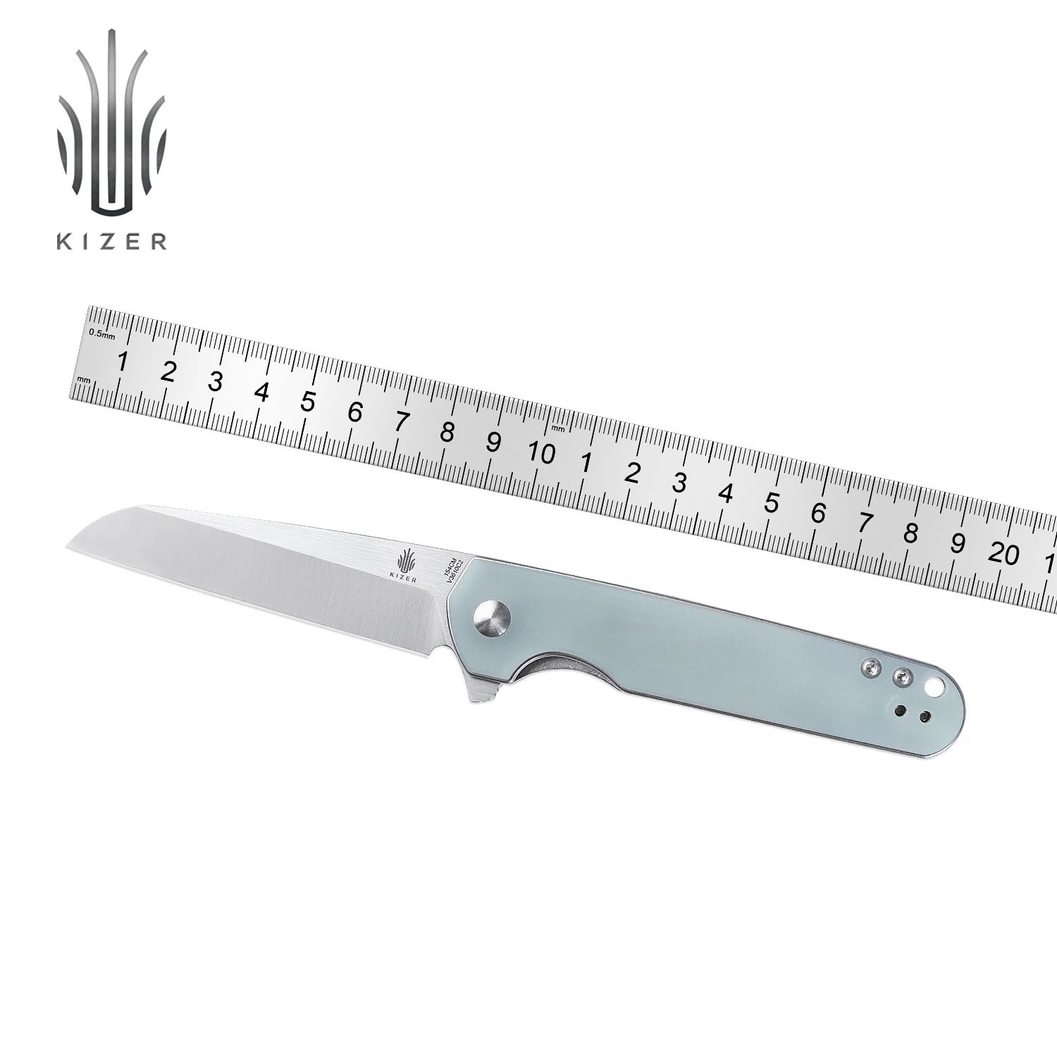 kizer-lamina-de-aco-transparente-faca-tatica-faca-ao-ar-livre-edc-flipper-abertura-g10-handle-lp-v3610c2-154cm-novo