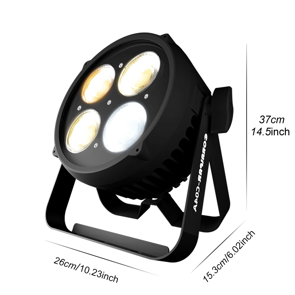 CoralPar DJ 디스코 밴드 무대용 쿨 앤 웜 COB 라이트, 균일한 색상 믹싱 터치 스크린, IP65 방수 파, 4x50w