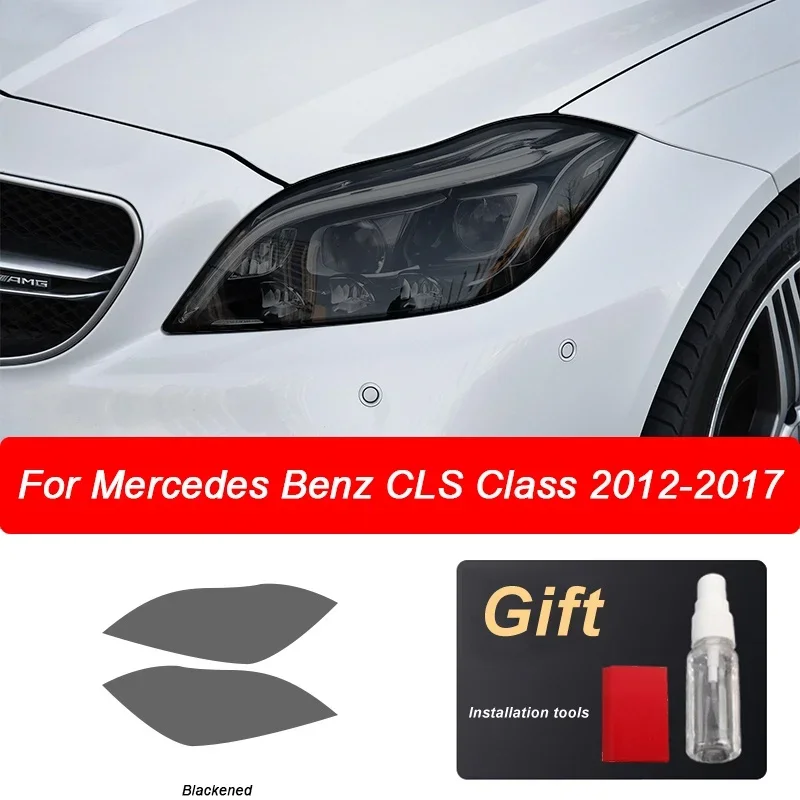 

For Mercedes Benz CLS Class W218 C218 C257 CLS350 AMG Accessories Transparent Black TPU Sticker Car Headlight Protective Film