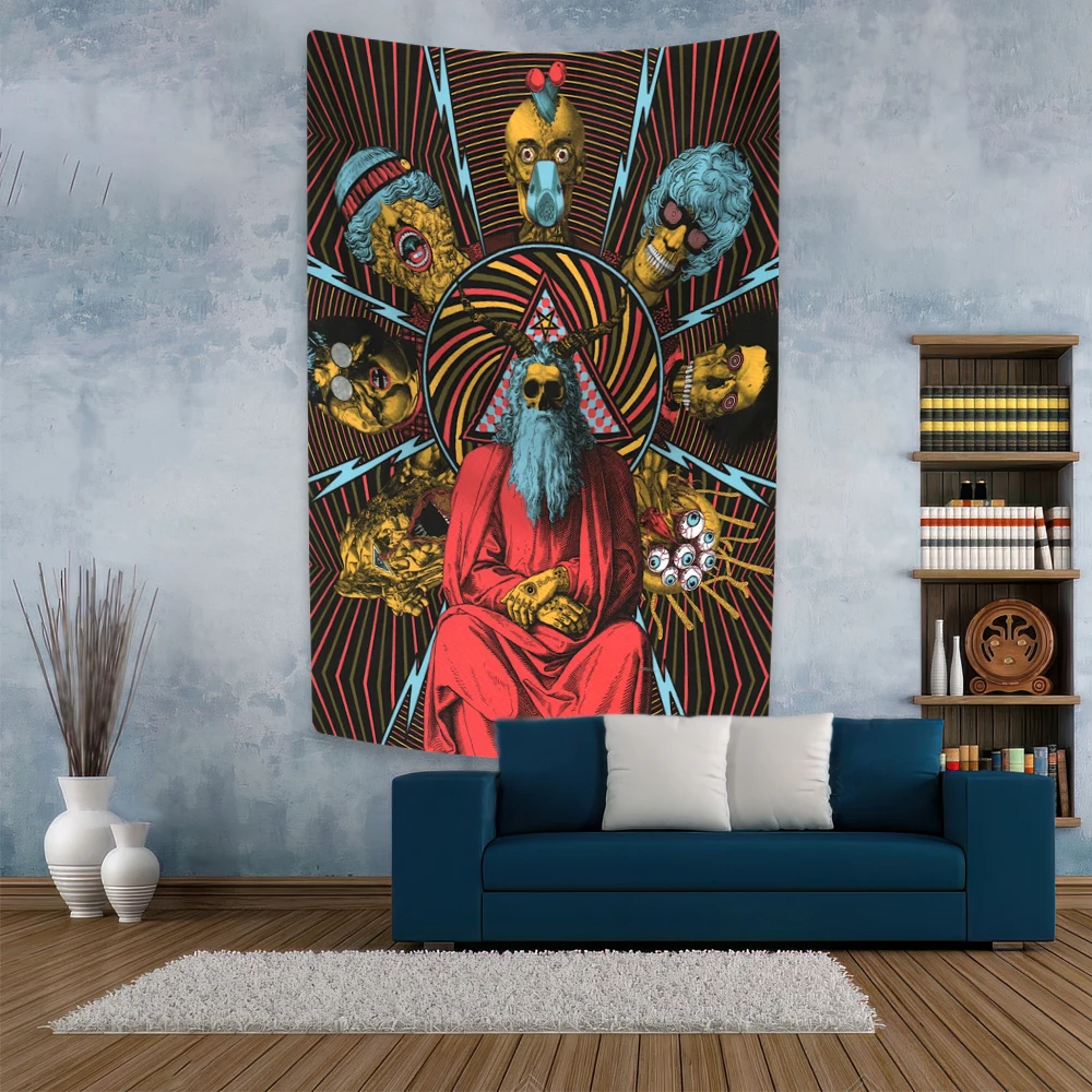 Tapestry decor psychedelic collage art poster printed hippie wall hanging yoga mat