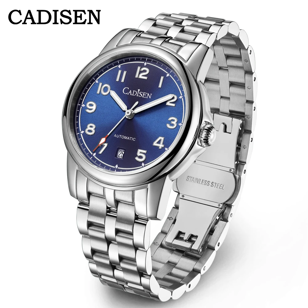 Stainless steel cadisen c8226 Cadisen C8227 Men s 100M Waterproof 40MM Japan Seiko NH35 Automatic Mechanical Watch AR Coated Sapphire Crystal Luminous Stainless Steel Business Watch Official Store