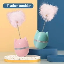 

Dropshipping Pet Cat Interactive Toy Kitten Favorite Tumbler Toys Feather Bell ball Teaser Funny Chasing Game Cats Dogs Supplies