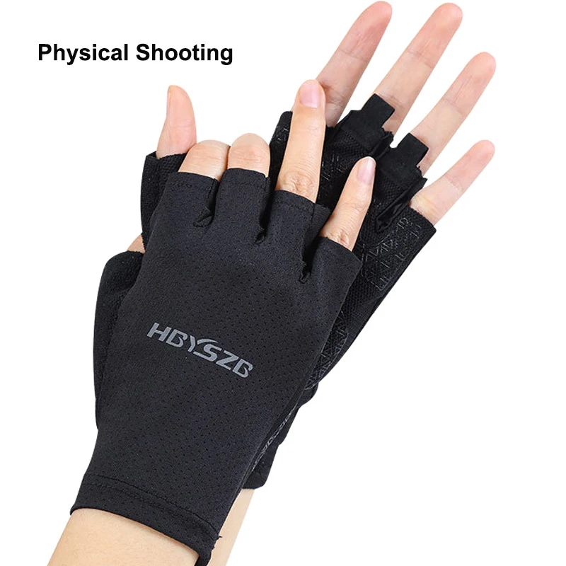 2021 New Silicone Non-Slip Half Finger Fishing Gloves Men Women Breathable  Summer Sports Gloves Gym Fitness Cycling Fish Glove