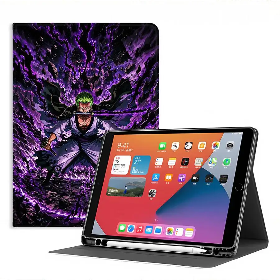 Universal Tablet Case with Pencil Slot – One Piece Zoro Design