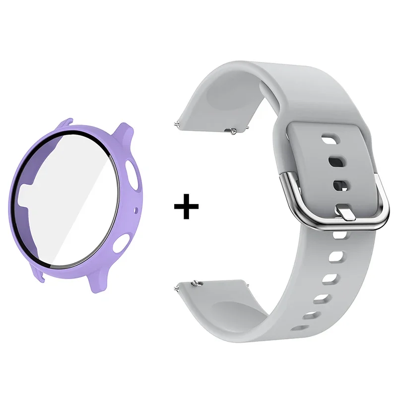 Premium Accessory Bundle: Glass Case, Strap, and Screen Protector with 20mm Watch Bands and PC+Bumper Cover