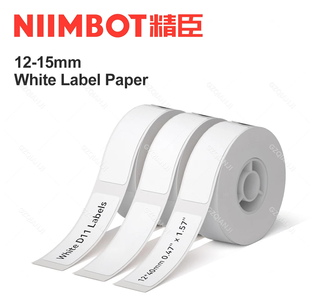 Niimbot D11 D110 Paper Rolls Thermal Label Printer Waterproof Self Adhesive Date Price 15mm*30mm D101 Label Sticker 3/5/10Rolls