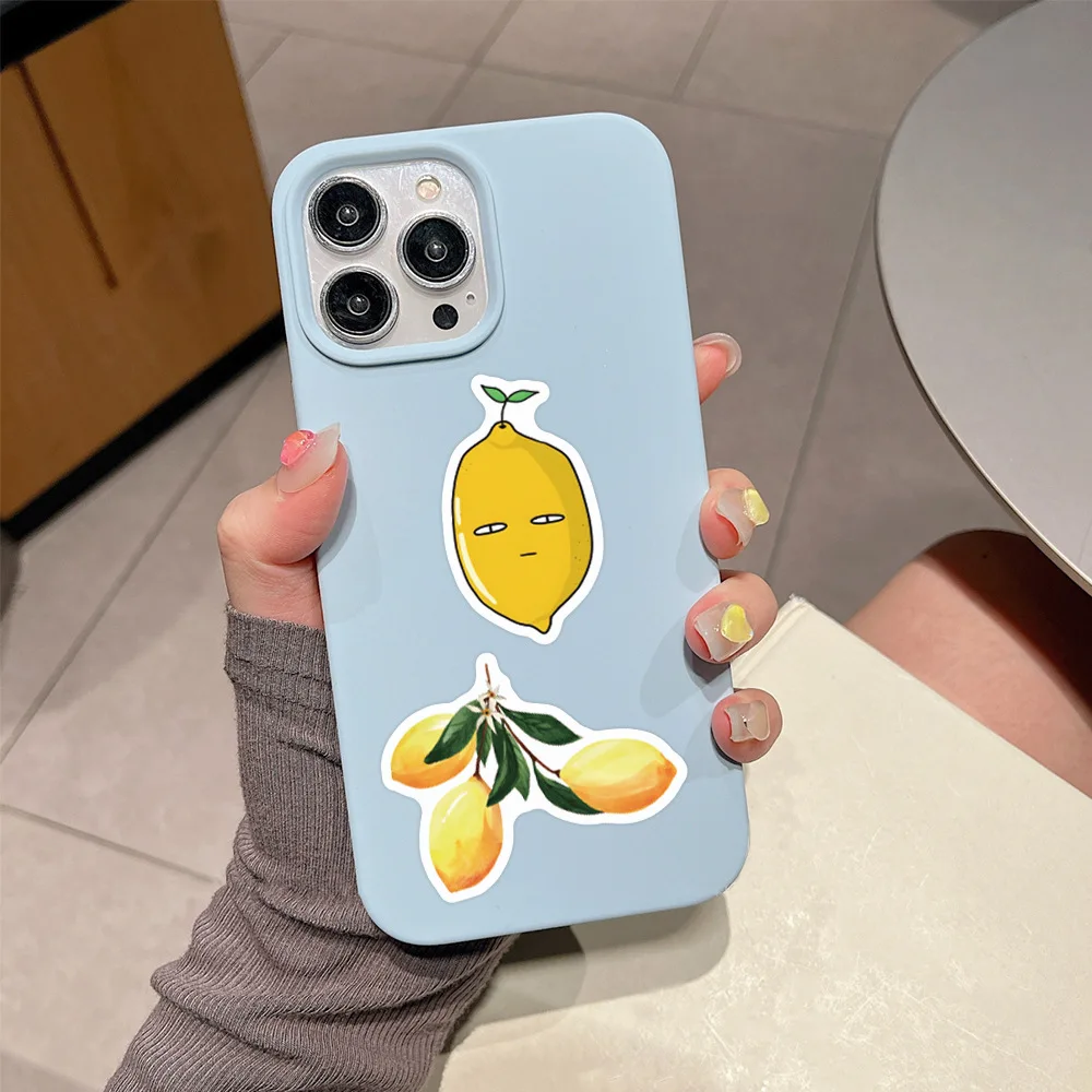 60pcs 귀여운 레몬 낙서 DIY 스티커 장식 가방 물 컵 편지지 휴대 전화 스쿠터 노트북 냉장고 데칼