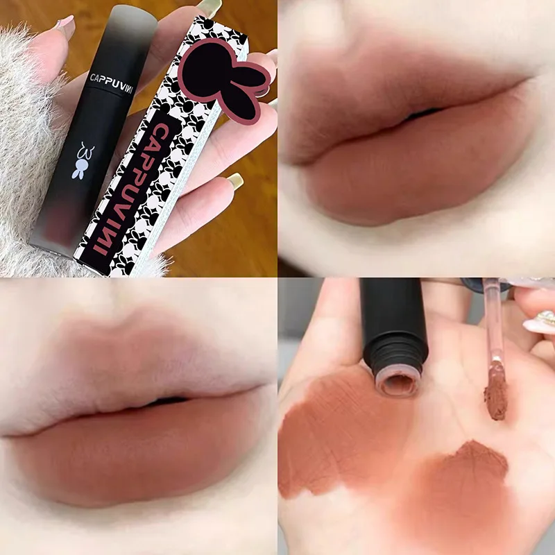 

6 Colors Velvet Matte Lip Mud Liquid Lipstick Waterproof Nude Lip Gloss Long Lasting Non-stick Cup Sexy Women Lip Glaze Cosmetic