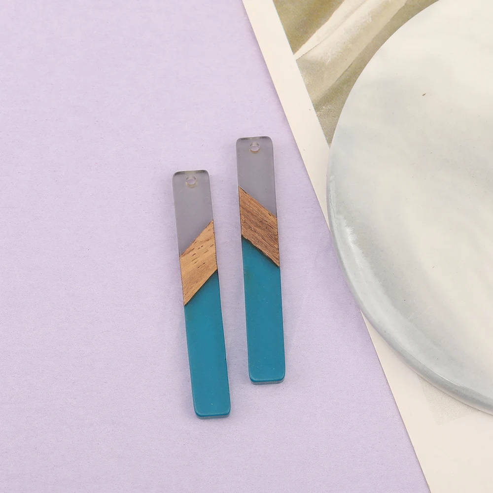 Cordial Design 50Pcs 7*51MM Jewelry Accessories/Natural Wood&Resin/Rectangle Shape/Hand Made Charms/Jewelry Findings&Components - cordial