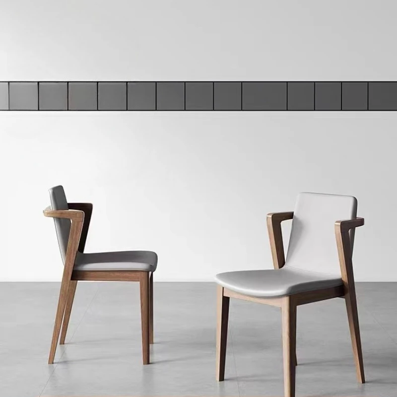 Solid Wood Dining Chair Modern Minimalist Premium Desk Chair Nordic Conference Backrest Stool Compact Restaurant Seating