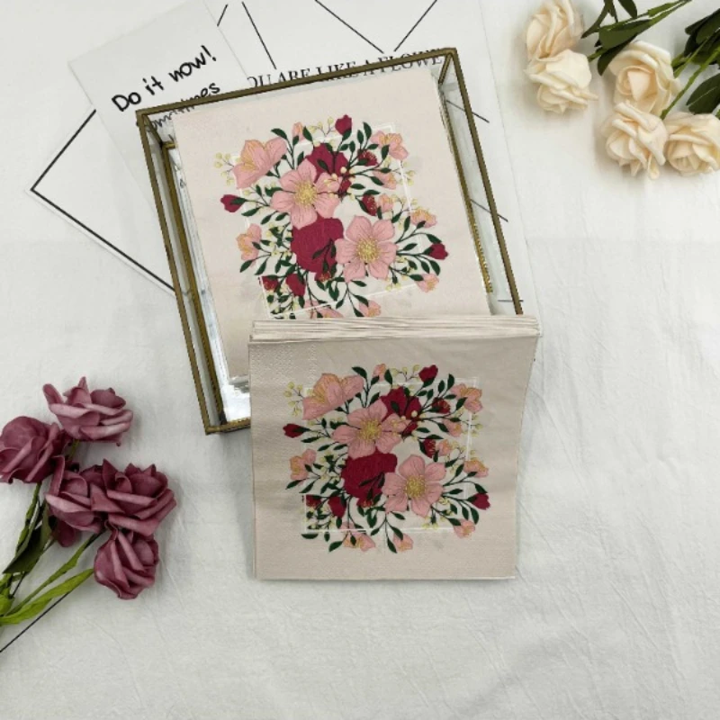 Colourful Printed Napkins Flowers and Grass Models Baking Western Restaurant Special Paper Square Paper Placemats 33