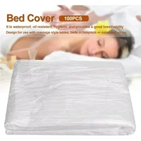 Draps de lit en plastique jetables, 100 pièces, couvre-lit, SPA, Massage, Table de traitement, lit de beauté Transparent, Film étanche 2
