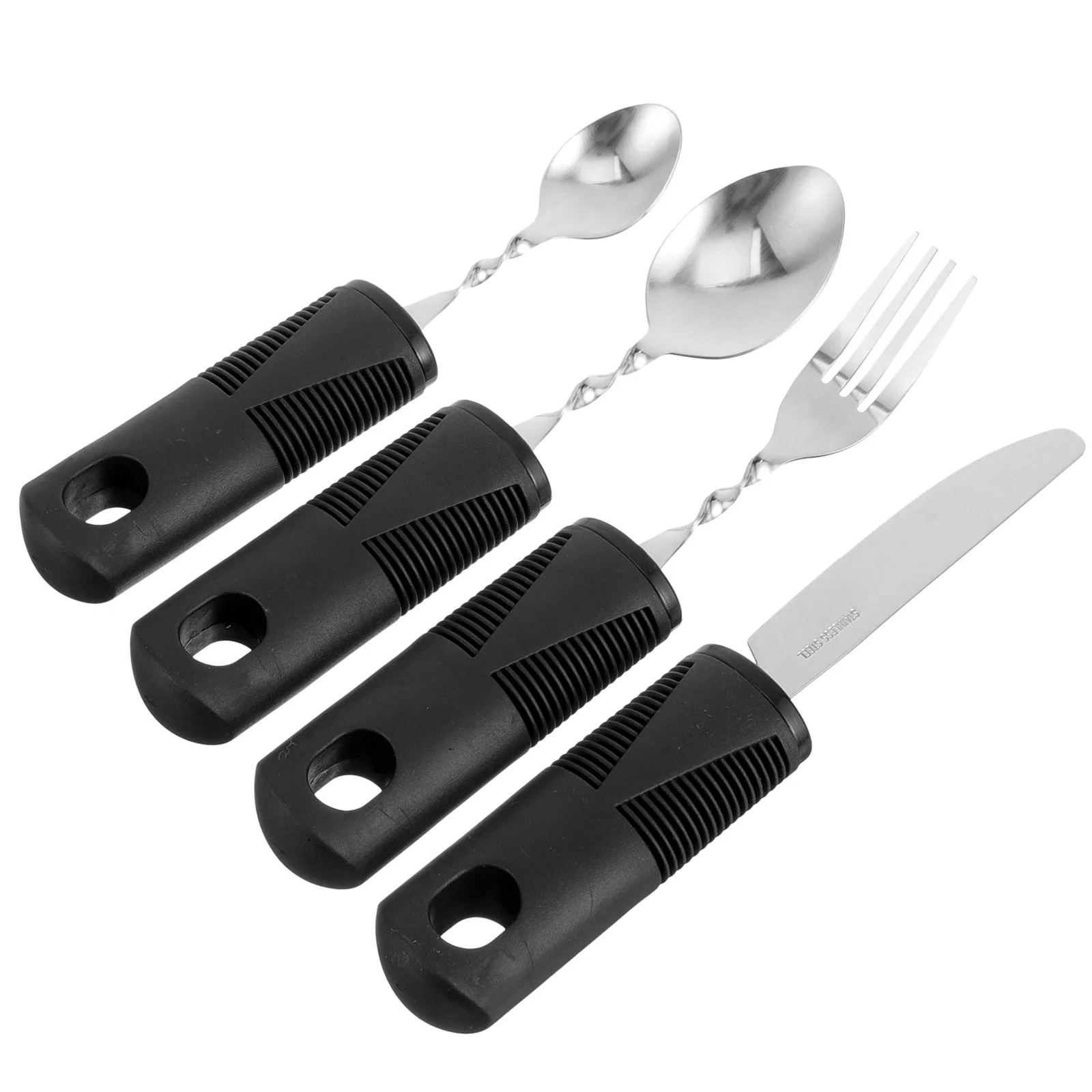 

Utensils Spoons Fork Weighted Parkinsons Silverware Steel Eating Flatware Set Stainless Dinner Spoon Adaptive Up Built Tableware