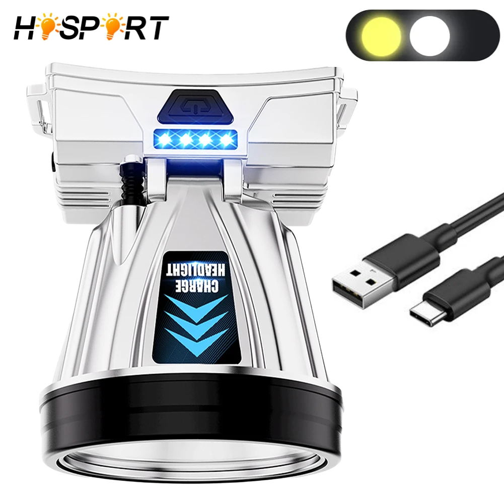 Rechargeable High Power Headlamp Super Bright Headlight 2*1200mAh Emergency  Fishing Camping Lantern Power Bank Head Flashlight - AliExpress