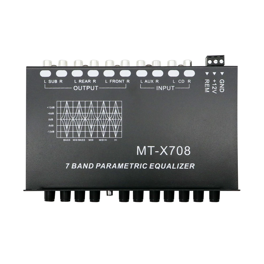 High-quality EQ7 Car Equalizer 7 Band Signal To Noise Ratio 75dB 8 Channels Equalizers Car Audio EQ Tuning Crossover Amplifier