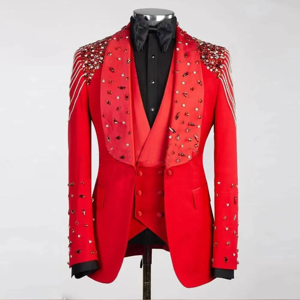 Blazer Suit For Men 2 Piece Outfit Set Suits High Quality Pants Mens Clothing Party Wedding Tuxedo Jackets Tailor-made coat