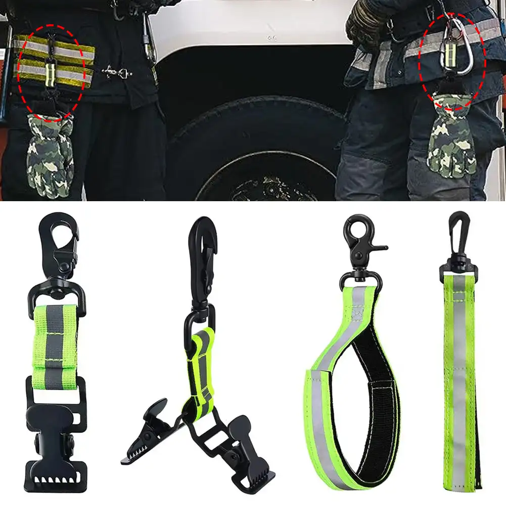 Firefighter Glove Strap Turnout Gear Outdoor Tool Heavy Duty Portable Firefighter Work Glove Holder for Welding Gloves Supplies