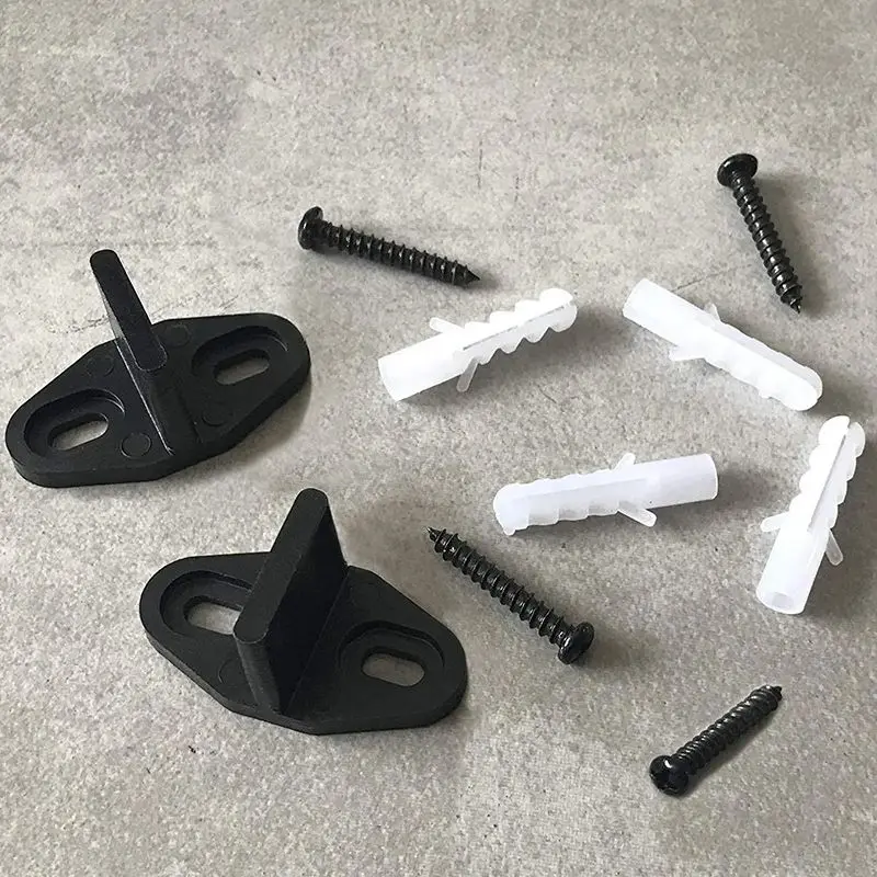 Sliding Door Floor Guides-Black Closet Door Guide Floor Mounted Bottom Track Guide for Sliding Doors Easy to Install sliding barn door guide