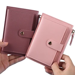 Fashion Women Wallets Leather Female Purse Mini Hasp Solid Multi-Cards Holder Coin Short Wallets Slim Small Wallet Zipper Hasp