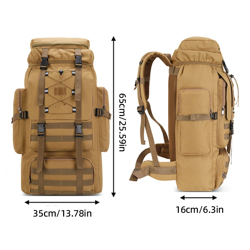 Oxford Fabric 80L Unisex Hiking Backpack for Outdoor Climbing