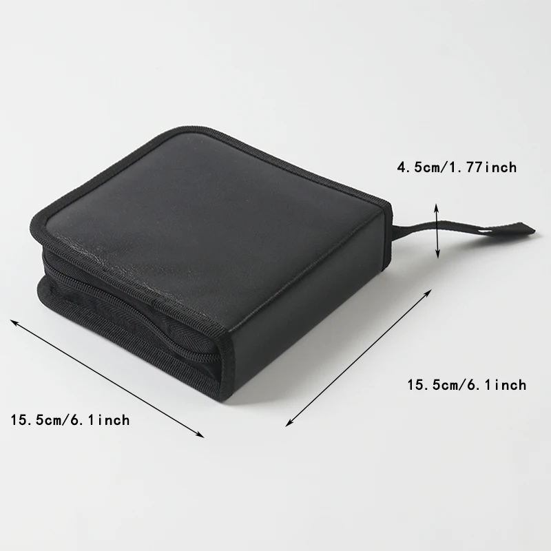 1pc Portable CD/DVD Zipper Storage Case-Holds 40 Discs, Travel-Friendly Wallet Binder, Organizer for Car & Home Use-Protecti
