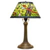 12 Inches Lampshade Stained Glass American Dragonfly Flower Vintage Bronze Flush Mount Tiffany Table Lamp 1