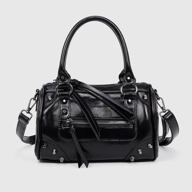 Sac à main à Rivets de grande capacité pour femmes, sac d'oreiller de grande capacité, sac à main de moto de Bowling, sac à bandoulière simple 1