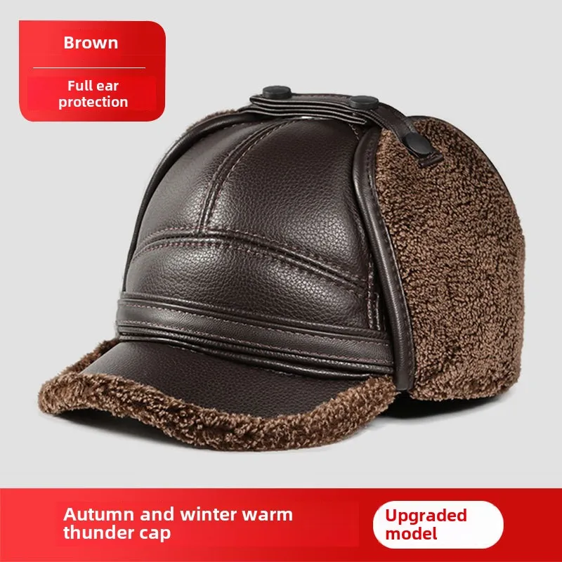 Winter Warm Ear Protect Cap Hat Men Outdoor Windproof Bomber Hat Baseball Ear Warm