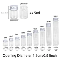 6pcs Mini Glass Bottle with Aluminum Cap 5ml 10ml 15ml 20ml 25ml 30ml Glass Test Tube Jars Message Vials Decoration Containers 2