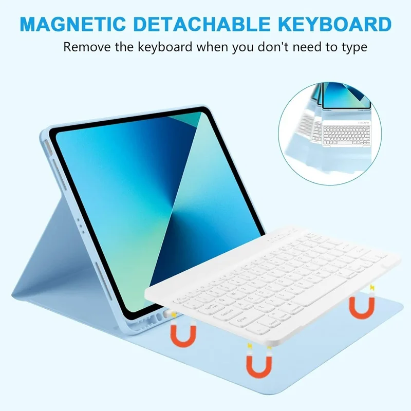 Enhanced iPad Case with Detachable Wireless Keyboard - 13-Inch Tablet Cover
