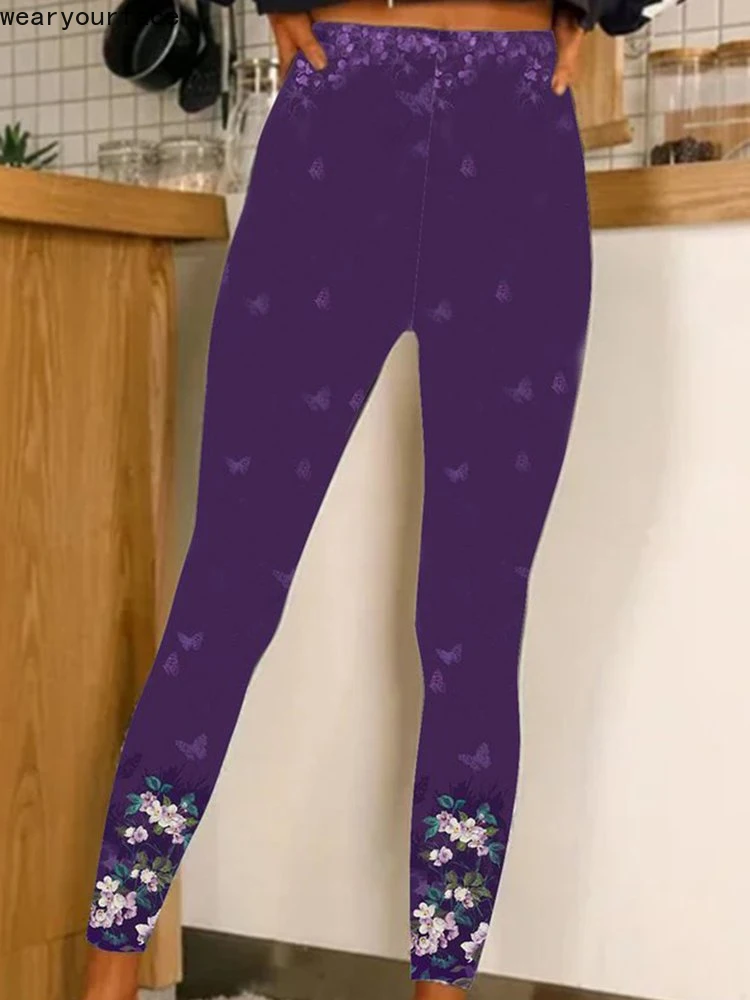 Florals Butterfly Leopard Gym Yoga Legging 3D All Over Print Sexy Casual Streetwear US Size Fitness Elastic Women Girl Clothing
