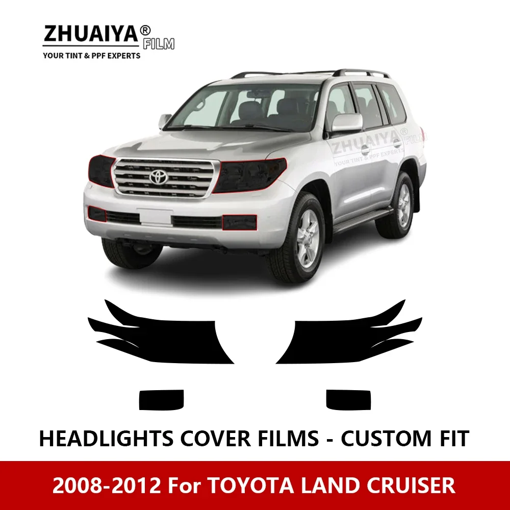 

Для TOYOTA LAND CRUISER 2008-2012, автомобильная внешняя фара с защитой от царапин PPF, Защитная пленка для заготовок, пленка для ремонта, автомобильные наклейки