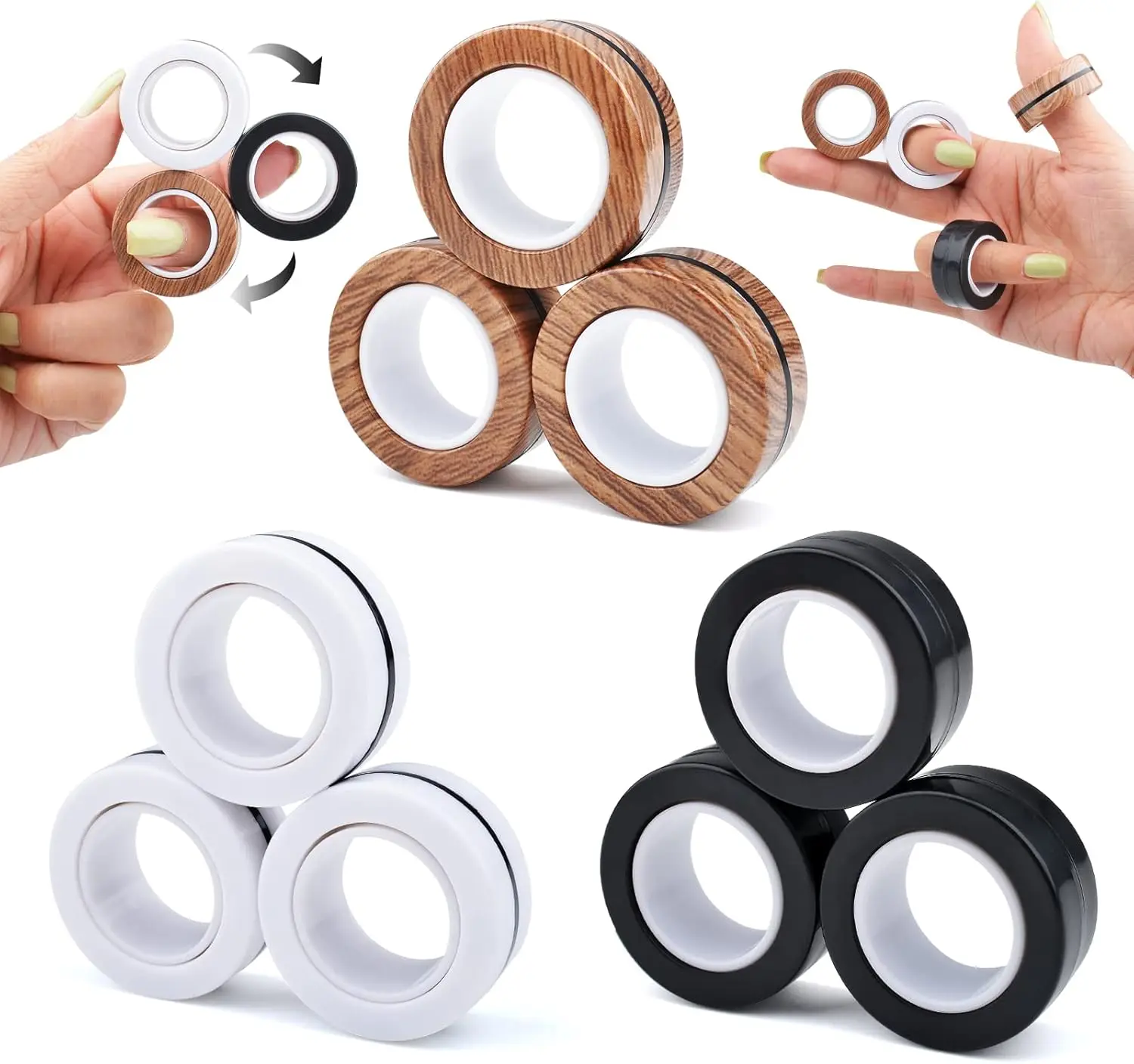 Bague Fidget à 4 Doigts Pliable – Anti-stress, Acier Titane, Réduction Anxiété, Jouet De Poche Pour Adultes