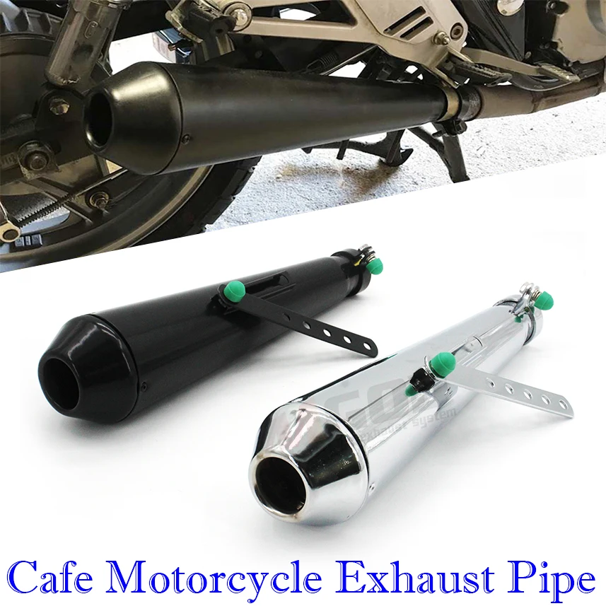 Universal 16" Motorcycle Exhaust Muffler Retrofit Black Iron Pipe Decoration US 