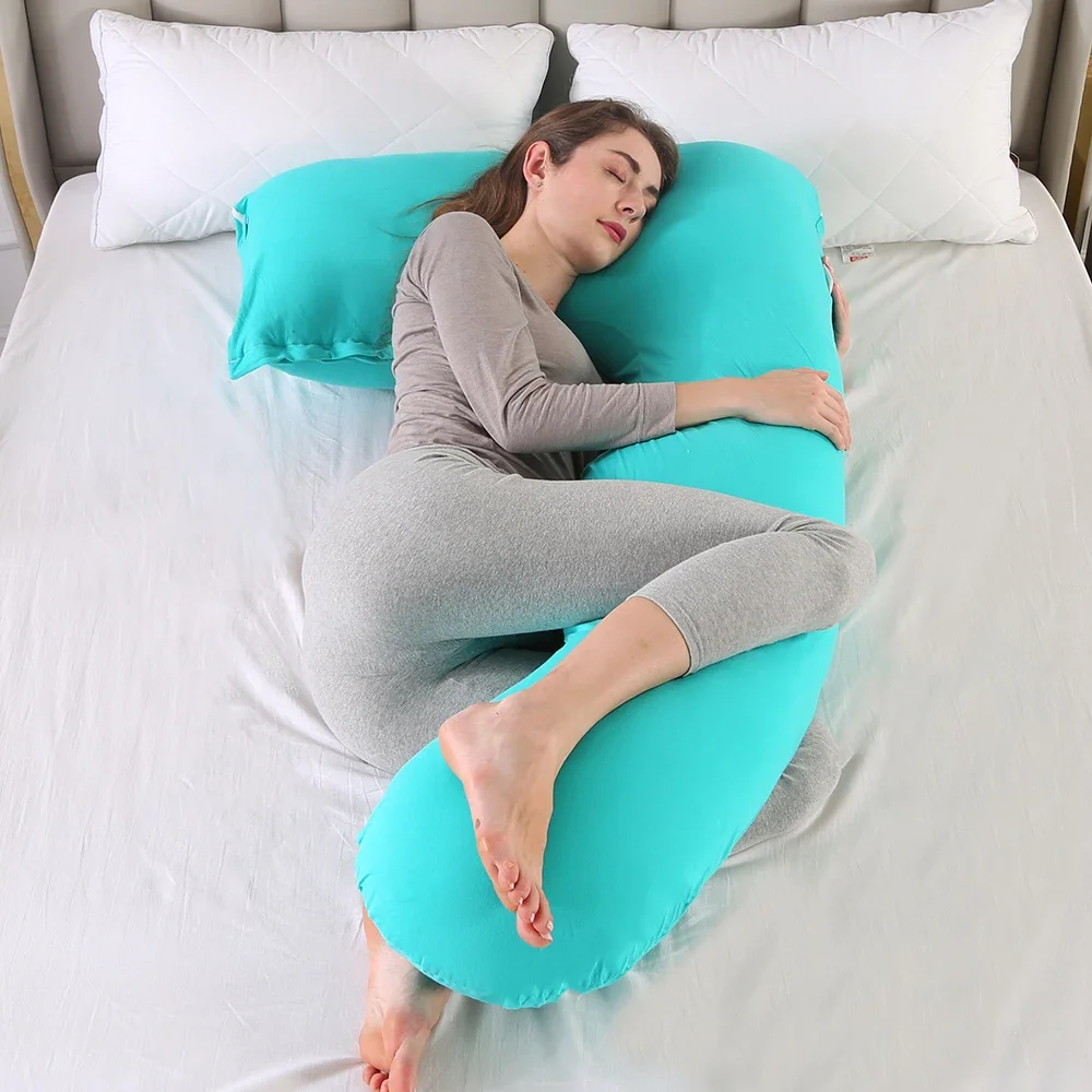 Luxury Knitted Cotton Pillow, 2-in-1 Split Type Pregnancy Pillow, Multi-Functional Nap Pillow with Compressible Bag Wholsale