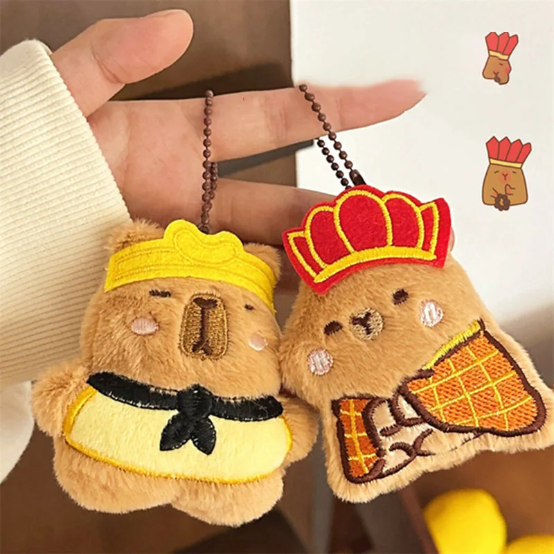 Cute Cartoon Kapibara Plush Toy Cartoon Guinea Pig Pendant Soft Stuffed Doll Keychain Backpack Car Bag Key Ring Decor Kid Gift