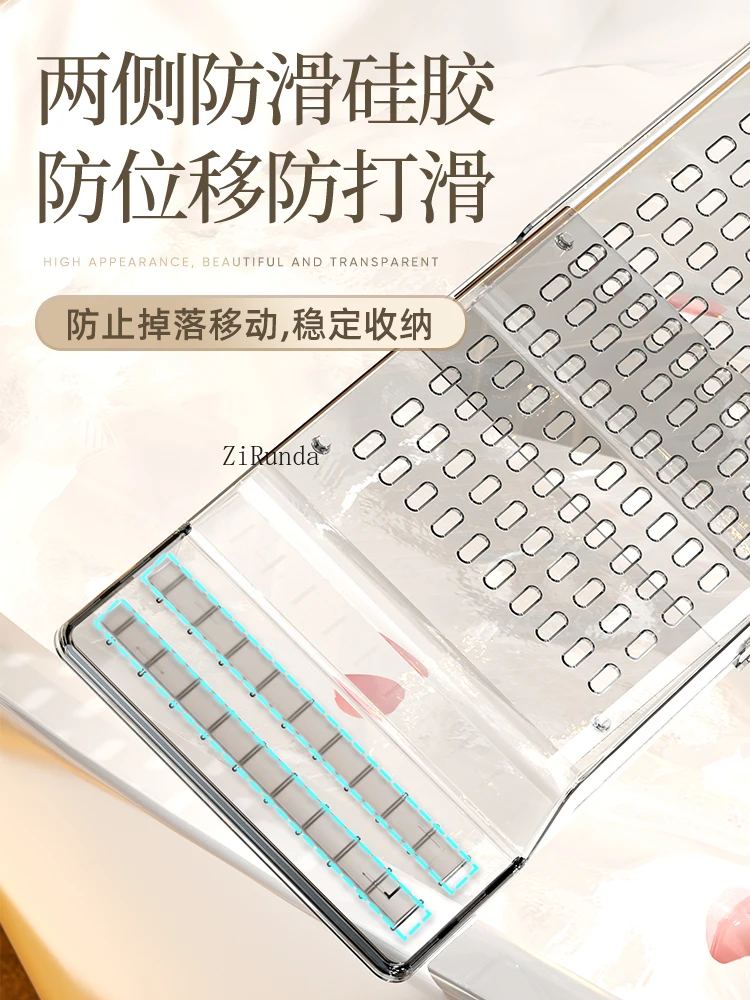 *The bathtub storage rack can be retracted, and the side storage board of the bathing device is multifunctional