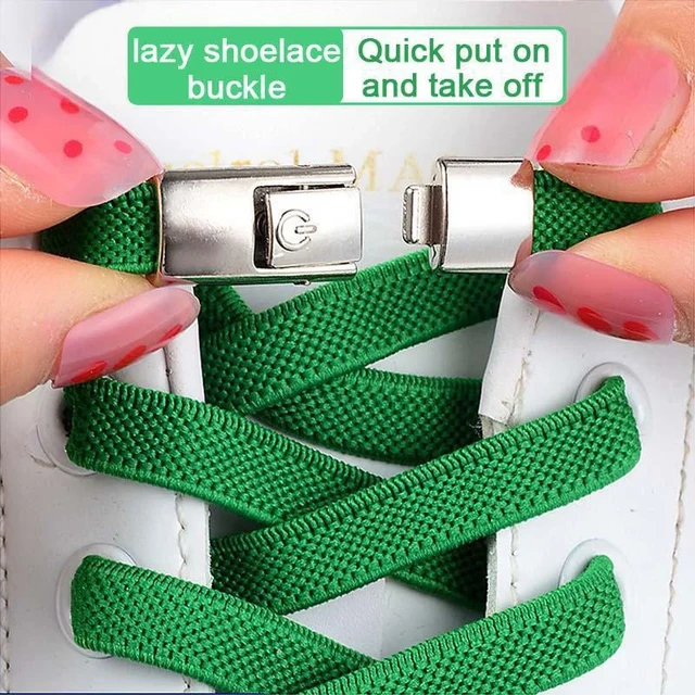 No Tie Shoelaces Metal Lace Lock with Elastic Shoe Laces System for Sneaker  Running Shoes for Kids and Adults - AliExpress